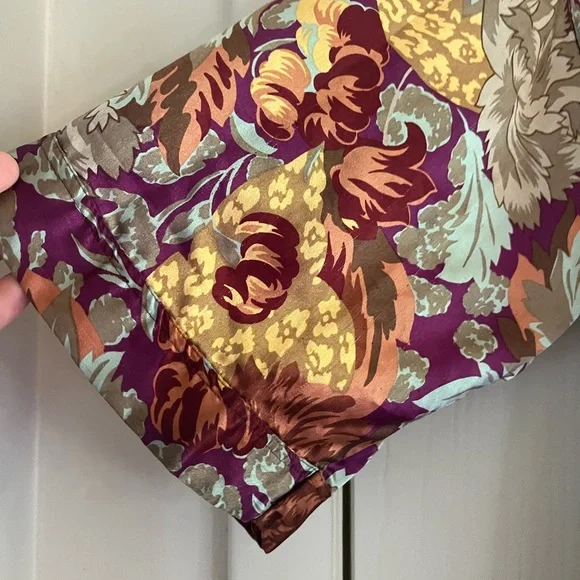 VTG Bloomcore 90s Silky Satin Kimono Festival Boho Balletcore Resortwear Robe - Picture 4 of 9